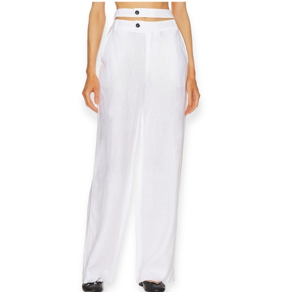 Marissa Webb White Linen Trouser Pants size 6 - Picture 3 of 8